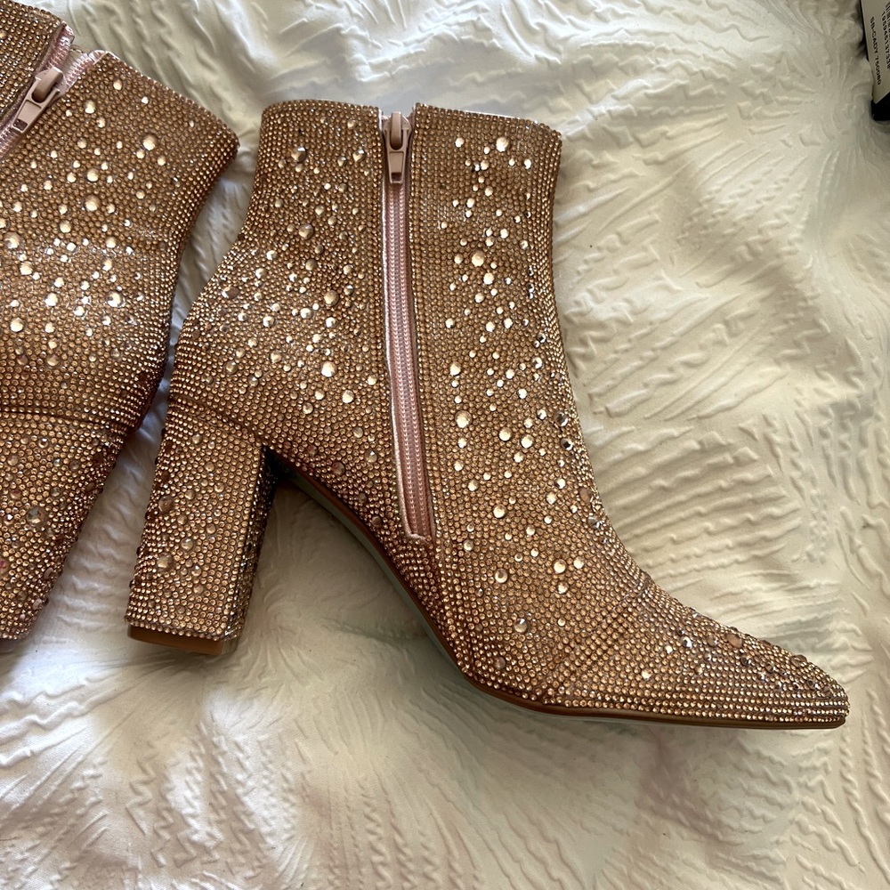 NEW Betsy Johnson Rhinestone Cady Boots - Picture 5 of 9